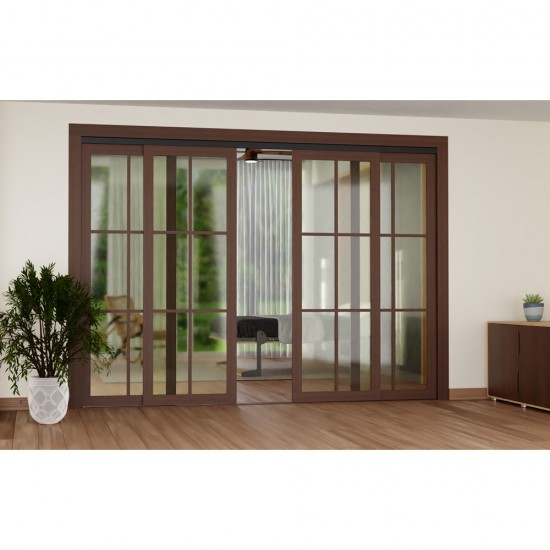 2 Way Syncro Sliding Partition System 100 - Soft Close (For Wood 2+2 doors)