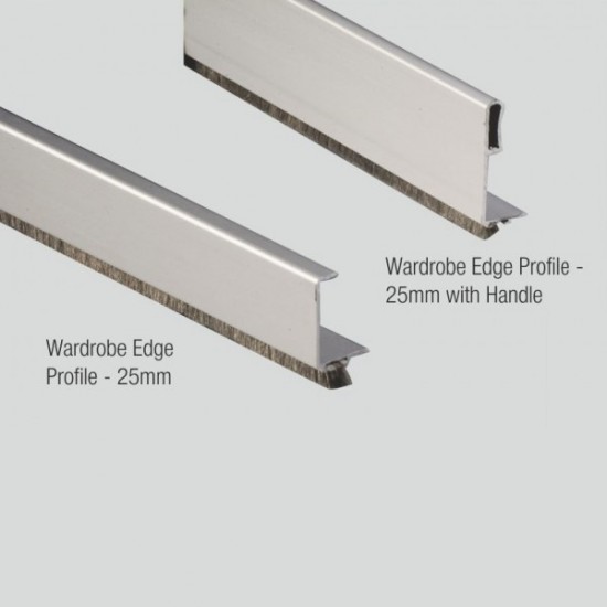 Aluminium Profile Handle/ Edge for Wardrobe Sliding - 19 / 25 mm
