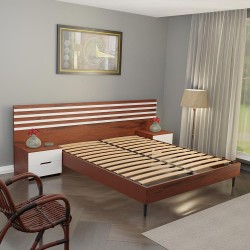Bed Frame with Slats & Crossbar Support