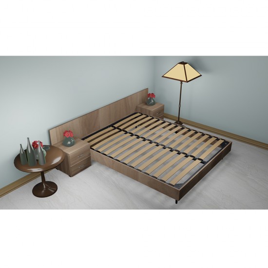Bed Frame with Slats & Crossbar Support