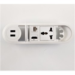 Electric Box with Cable Manager 3 (with 2 USB charger, 1 Universal Power Socket, Cat 6 and HDMI)