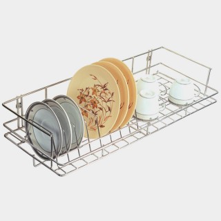 Stainless Fixing Pole 2 Floor Sink Shelf Dish Cup Storage Drying Rack  Kitchen