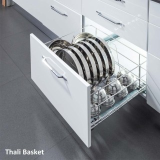 Buy SmartSlide Stainless Steel Thali Stand/Plate Stand for Modular  Kitchen/Tandem Box Accessories/Plate Rack for Kitchen Drawer/Utensil Rack  for Kitchen (Plate/Thali Stand) Online at Best Prices in India - JioMart.