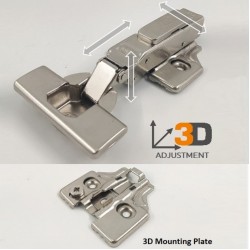 Thick Door Hinge 15-35mm Soft Close With 3D Mounting Plate