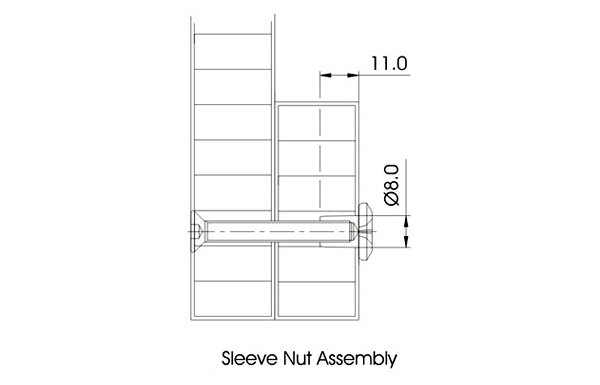 Ebco Cross Nut - Barrel Nut - Sleeve Nut